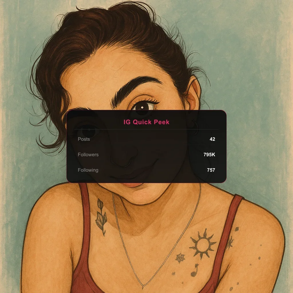 emmamonteroo Portrait illustration + Instagram Quick Peek overlay