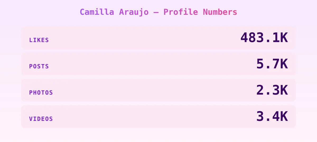 Camilla Araujo — content metrics