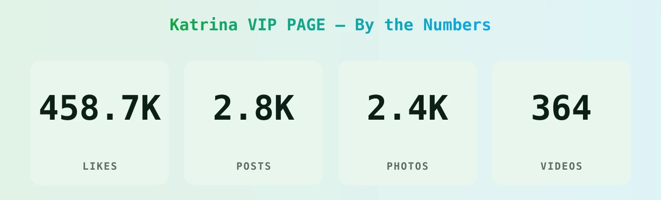Katrina VIP PAGE — content metrics