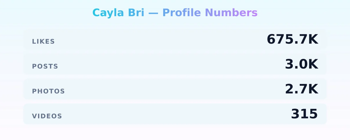 Cayla Bri — content metrics