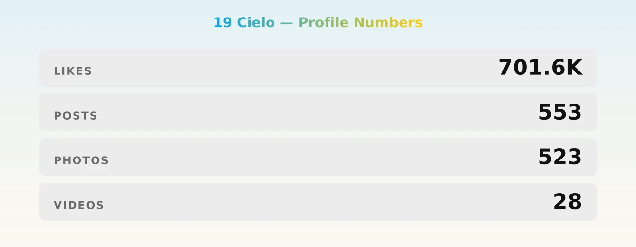 19 Cielo — content metrics