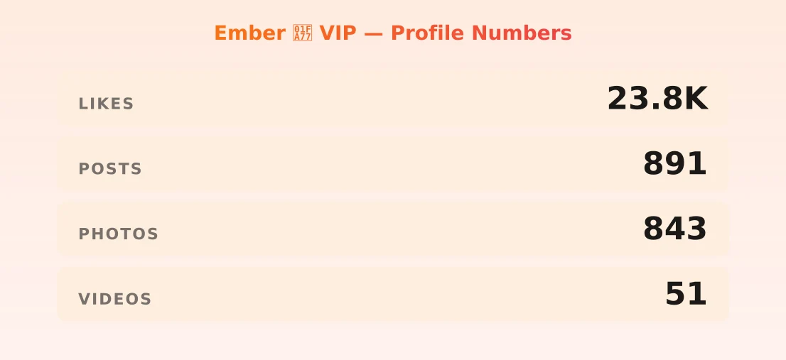 Ember 🩷 VIP — content metrics