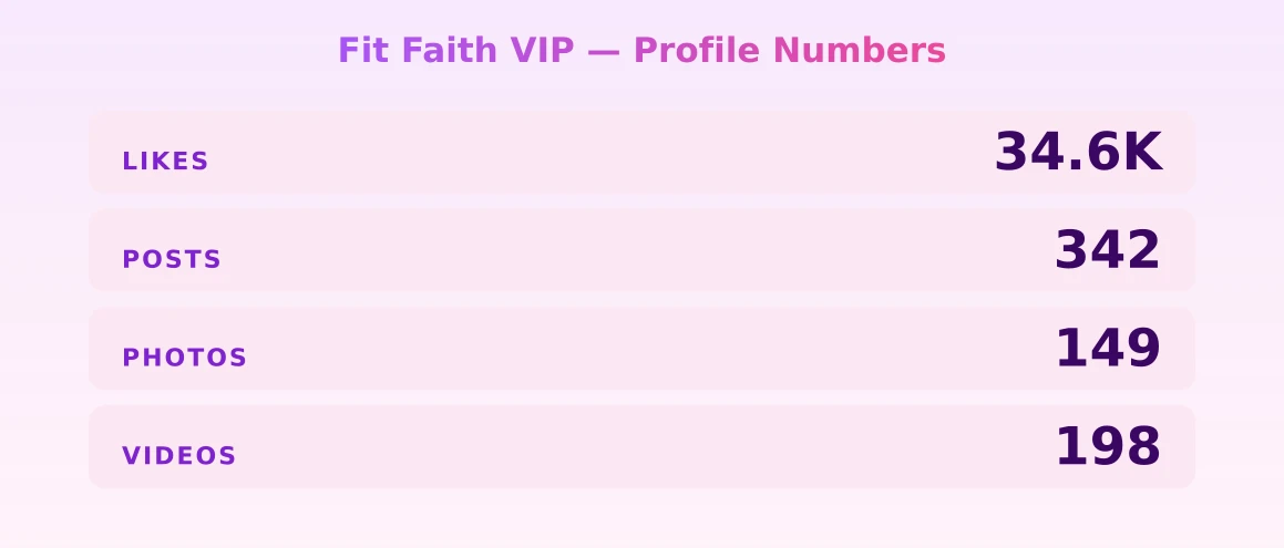 Fit Faith VIP — content metrics