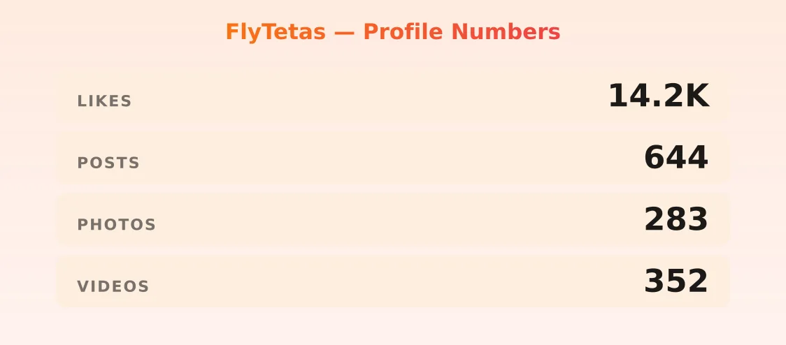 FlyTetas — content metrics