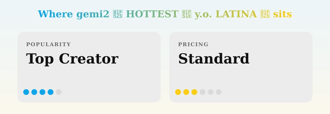 gemi2 🔥 HOTTEST 🔞 y.o. LATINA 🔥 — popularity and pricing tiers