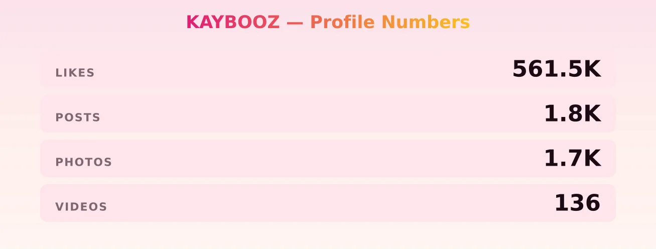KAYBOOZ — content metrics