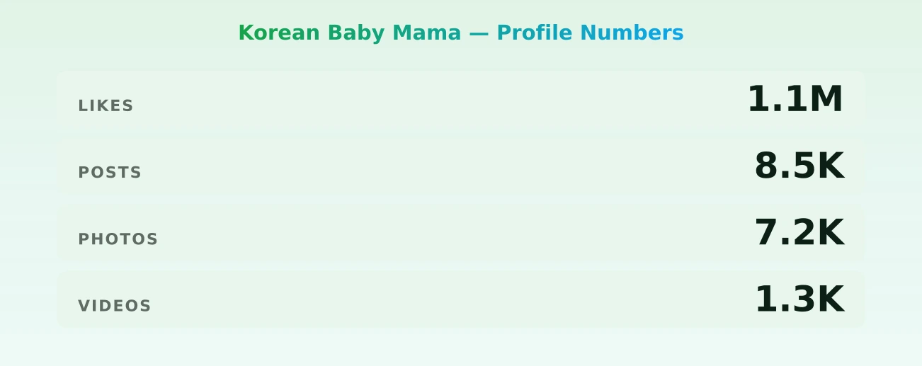 Korean Baby Mama — content metrics
