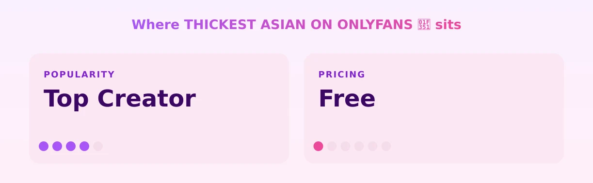 THICKEST ASIAN ON ONLYFANS 🍑 — popularity and pricing tiers