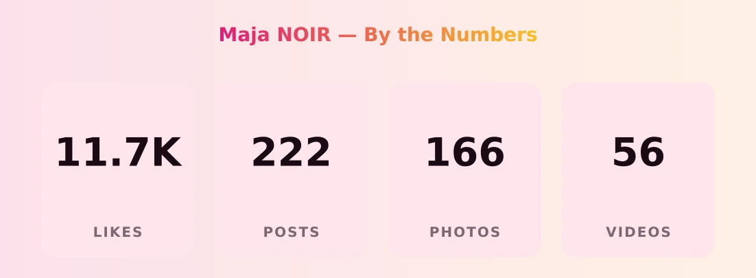 Maja NOIR — content metrics