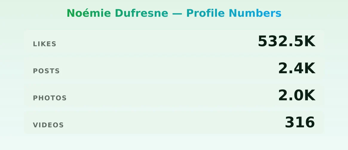 Noémie Dufresne — content metrics