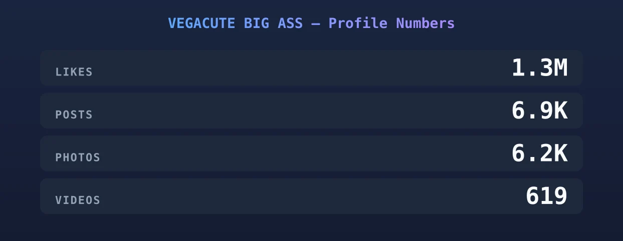VEGACUTE BIG ASS — content metrics
