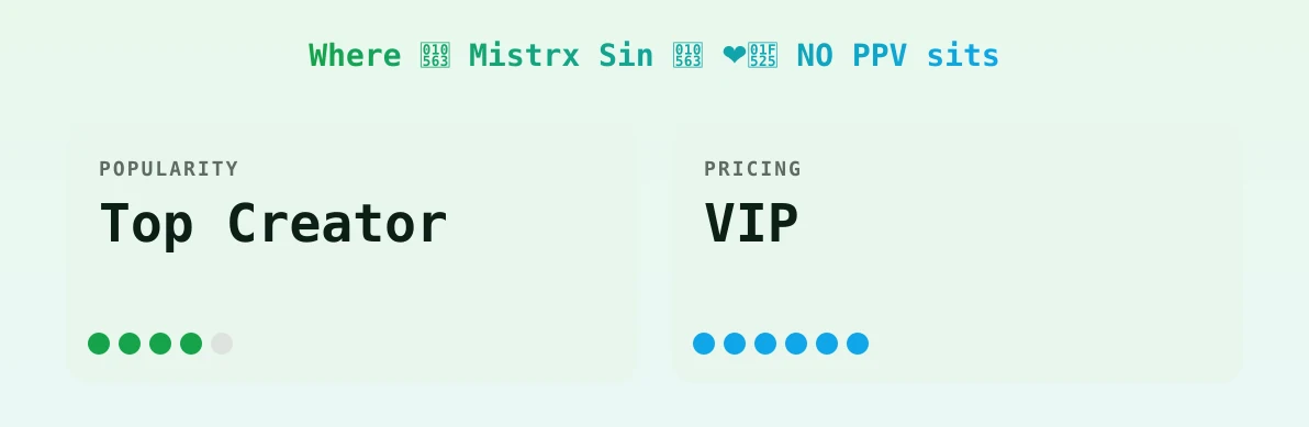 𐕣 Mistrx Sin 𐕣 ❤️‍🔥 NO PPV — popularity and pricing tiers