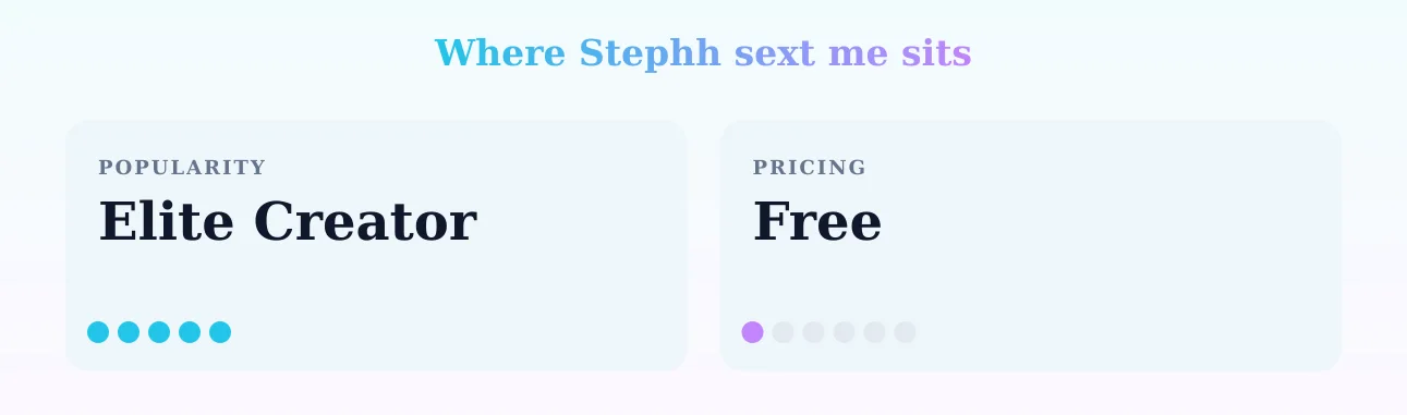 Stephh sext me — popularity and pricing tiers