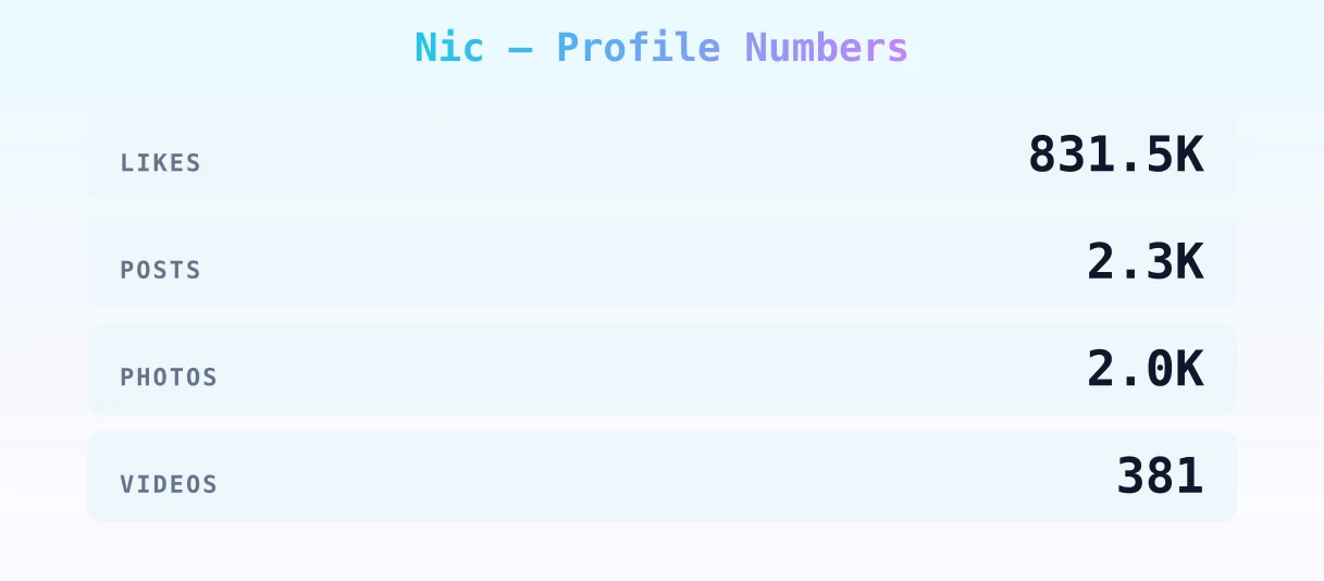 Nic — content metrics