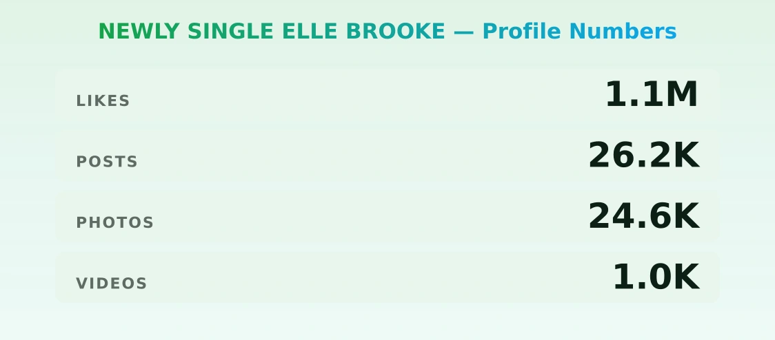 NEWLY SINGLE ELLE BROOKE — content metrics