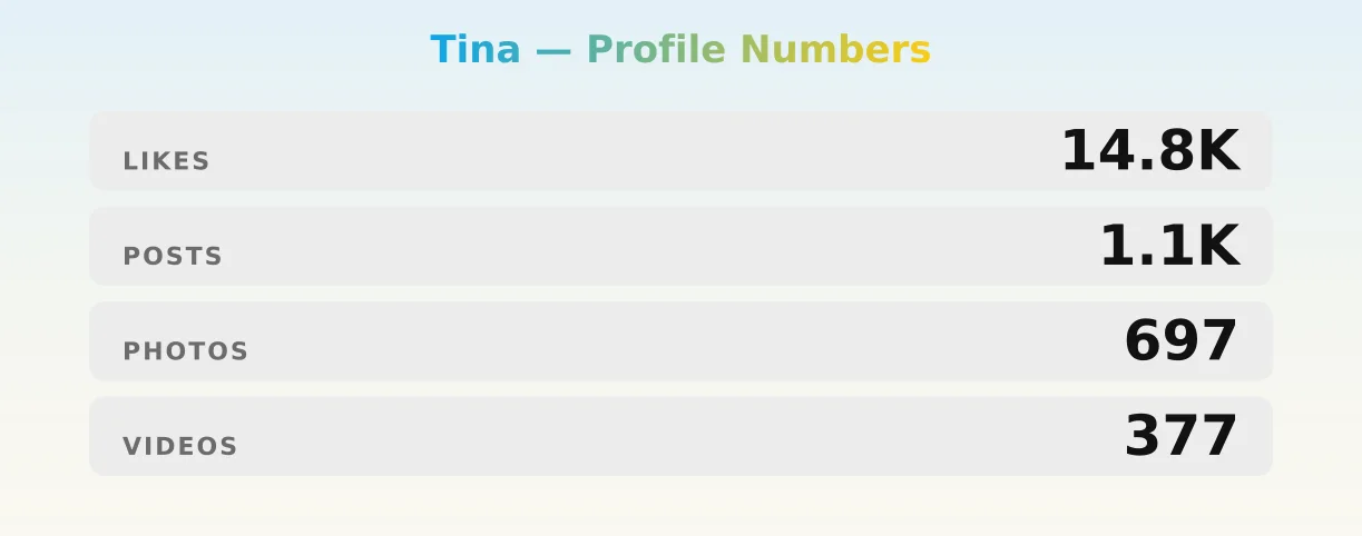 Tina — content metrics