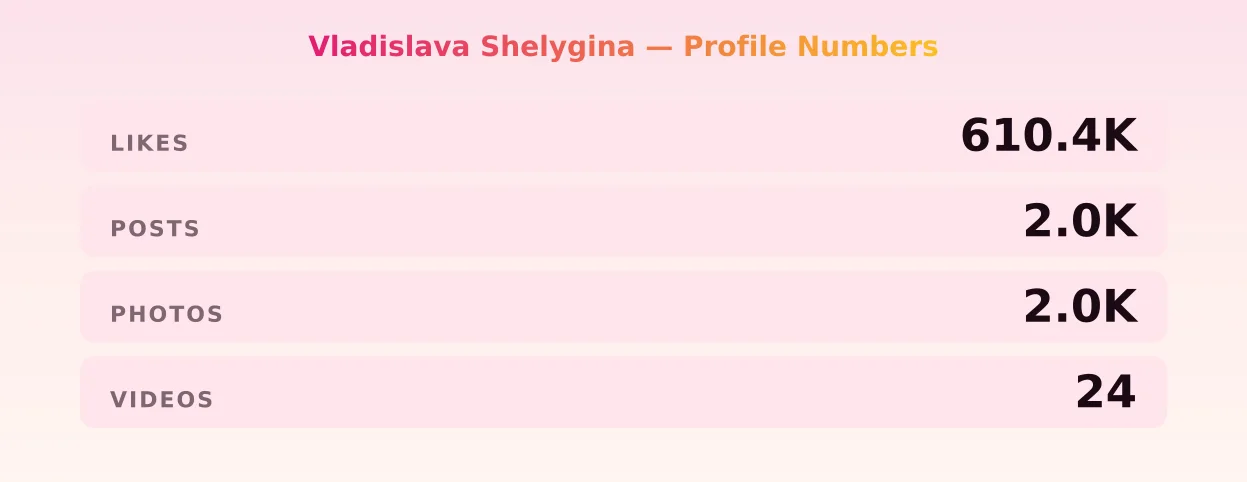 Vladislava Shelygina — content metrics