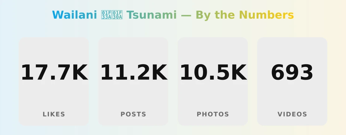 Wailani 🌺🌊 Tsunami — content metrics